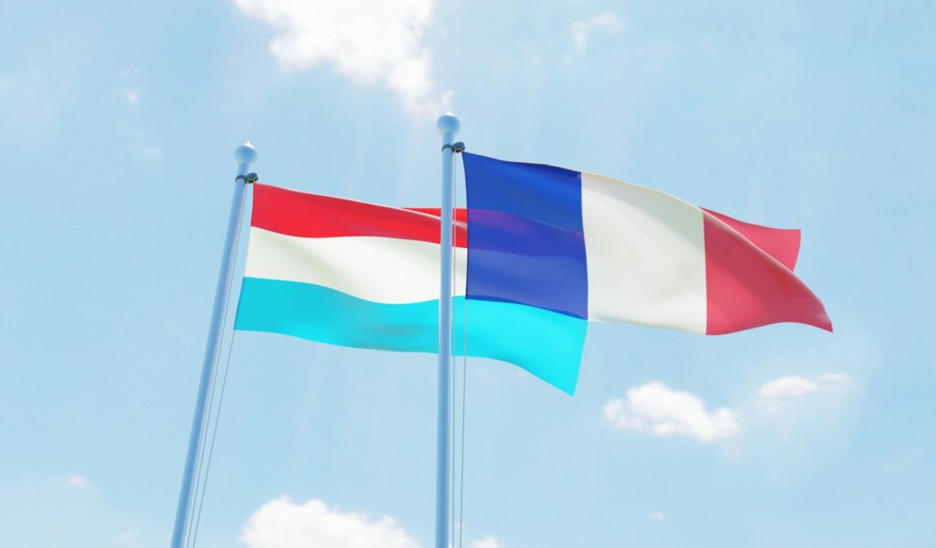 Drapeau France et luxembourg